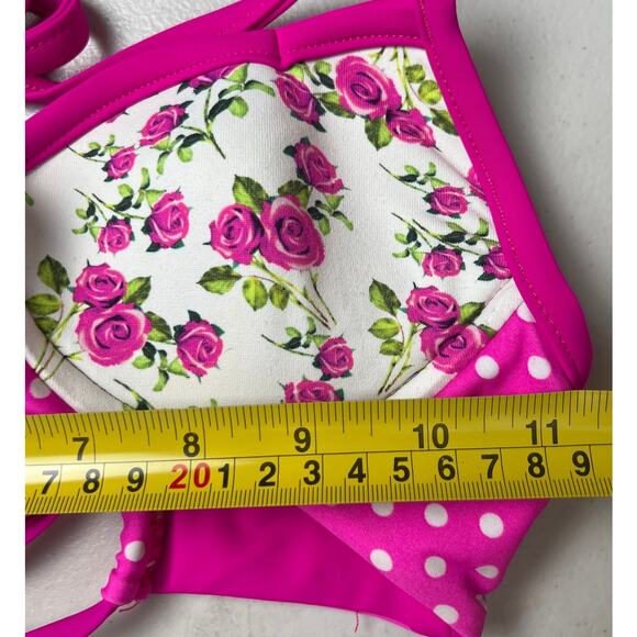 Beach Bunny Bikini Set Swimwear Pink Top Small - Picture 4 of 5